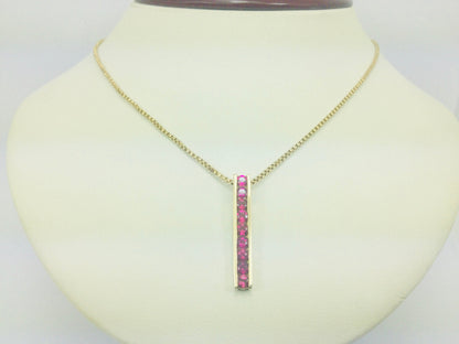14k Yellow Gold Round Cut 45pt Tourmaline Necklace