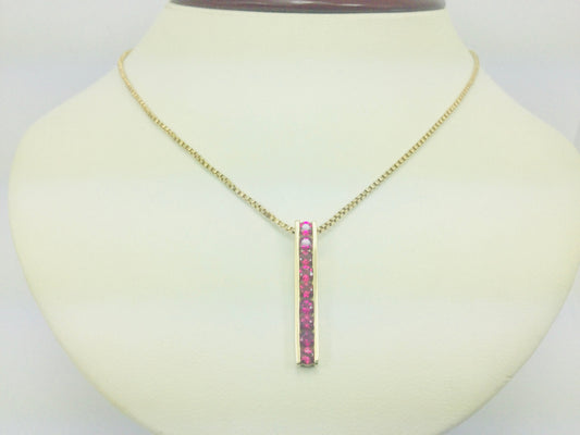 14k Yellow Gold Round Cut 45pt Tourmaline Necklace