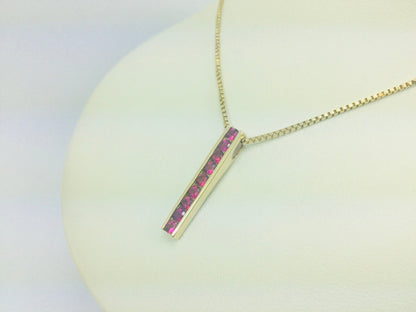14k Yellow Gold Round Cut 45pt Tourmaline Necklace