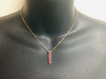 14k Yellow Gold Round Cut 45pt Tourmaline Necklace