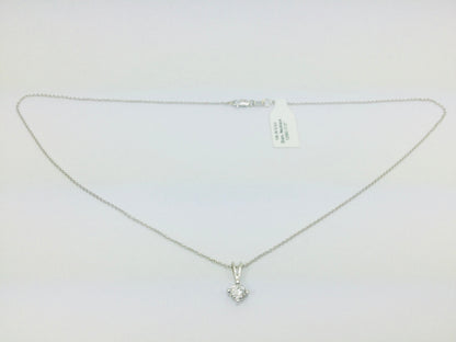 14k White Gold Round Cut 0.5ct Diamond Solitaire Necklace