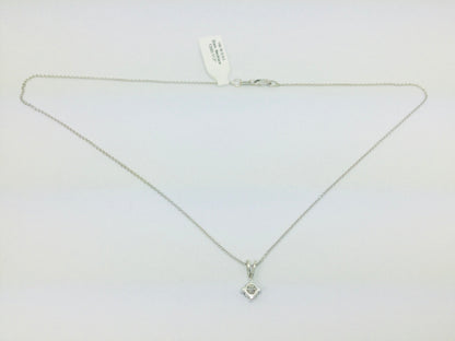 14k White Gold Round Cut 0.5ct Diamond Solitaire Necklace