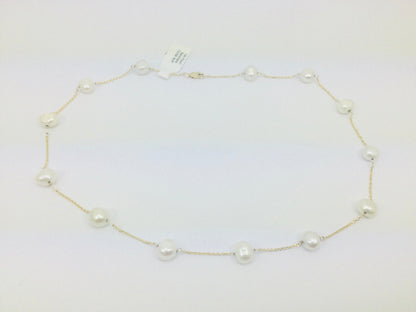 14k Yellow Gold Genuine Pearl June Birthstone Necklace