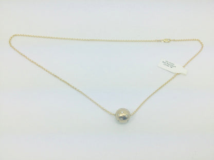 10k Yellow Gold Round Cut 0.27ct Diamond Ball Necklace