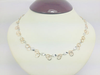 14k Rose and White Gold Chain Necklace