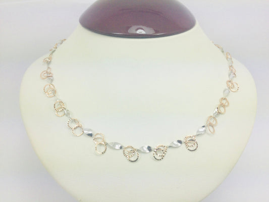 14k Rose and White Gold Chain Necklace
