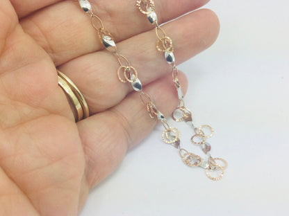 14k Rose and White Gold Chain Necklace
