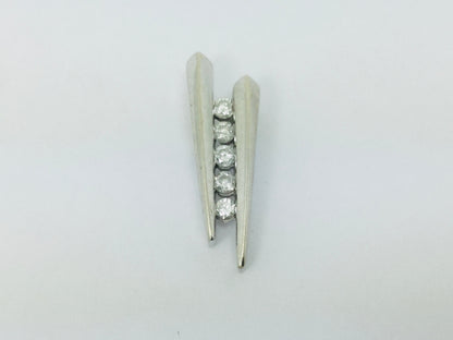 14k White Gold Round Cut 20pt Diamond Channel Set Pendent