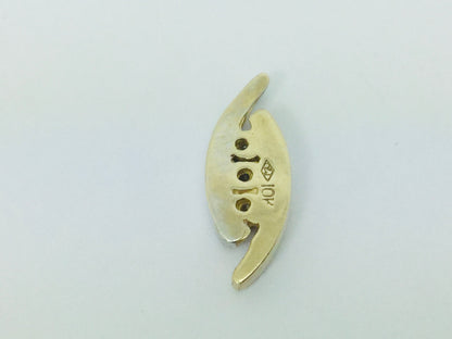 10k White and Yellow Gold Round Cut 10pt Diamond Channel Set Pendent