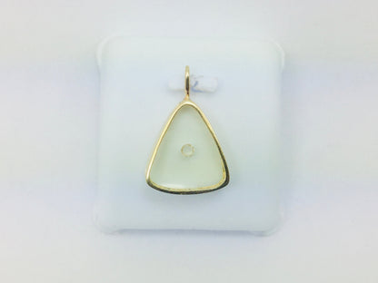 14k Yellow Gold Round Cut 3pt Floating Diamond Triangle Pendent