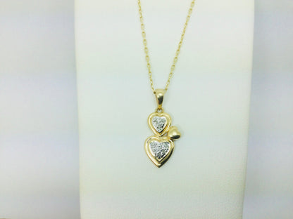 14k Yellow Gold Round Cut 9pt Diamond Heart Pendent