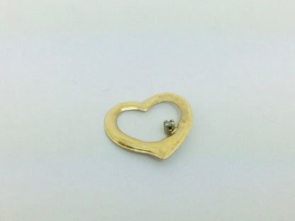10k Yellow Gold Round Cut 1pt Diamond Heart Pendent