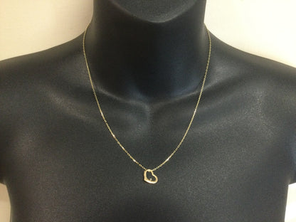 10k Yellow Gold Round Cut 1pt Diamond Heart Pendent