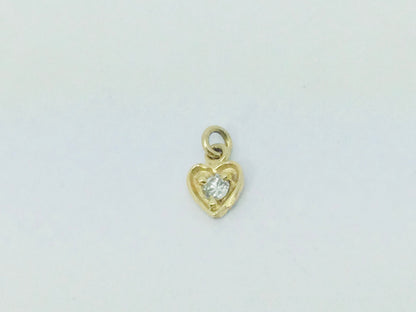 10k Yellow Gold Round Cut 1pt Cubic Zirconia (CZ) Heart Pendent