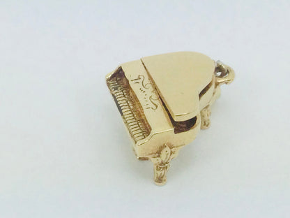 14k Yellow Gold Opening Grand Piano Pendent