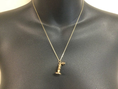 9k Yellow Gold Old Fashion Telephone Pendent