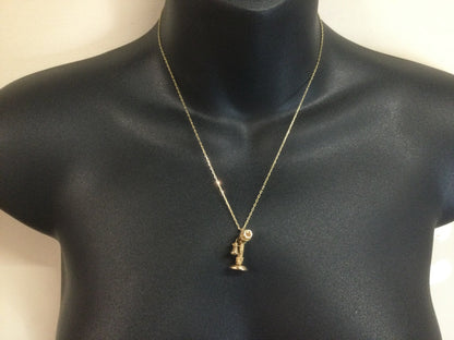 9k Yellow Gold Old Fashion Telephone Pendent