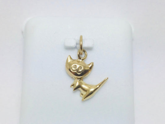 10k Yellow Gold Cat Kitten Pendent
