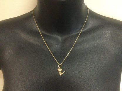 10k Yellow Gold Cat Kitten Pendent