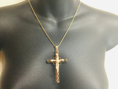 14k Yellow Gold Genuine Pearl June Birthstone Cross Pendent
