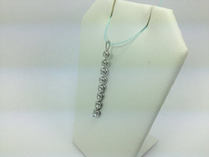 18k White Gold Round Cut 1.23ct Diamond Pendent and Dangle Earring Set