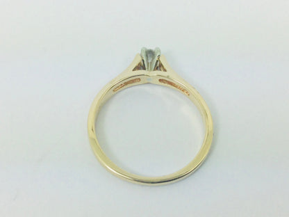14k Yellow Gold Round Cut 16pt Diamond Solitaire Ring