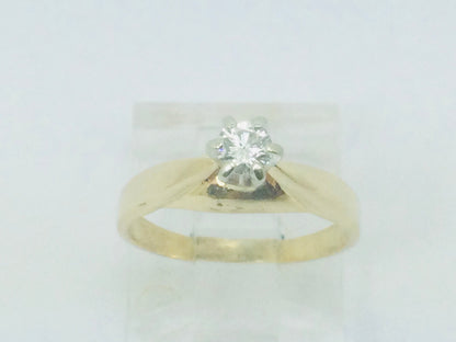14k Yellow Gold Round Cut 30pt Diamond Solitaire Ring