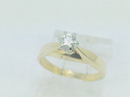 14k Yellow Gold Round Cut 30pt Diamond Solitaire Ring