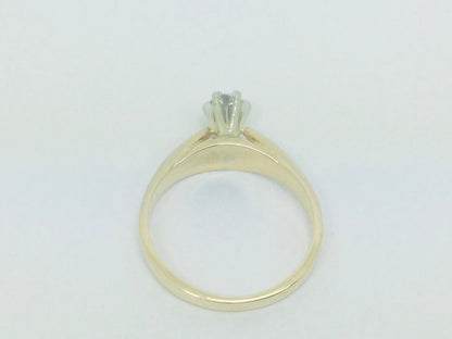 14k Yellow Gold Round Cut 16pt Diamond Solitaire Ring