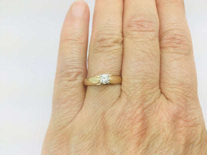 14k Yellow Gold Round Cut 0.23ct Diamond Solitaire Ring