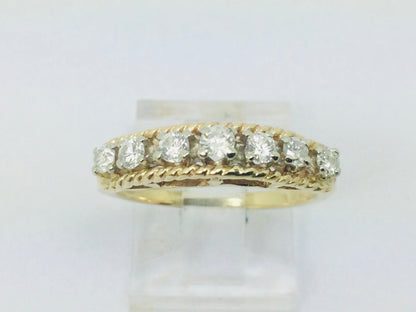 14k Yellow Gold 42pt Round Cut Diamond Row Set Ring