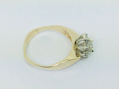 14k Yellow Gold 38pt Round Cut Diamond Cluster Halo Ring