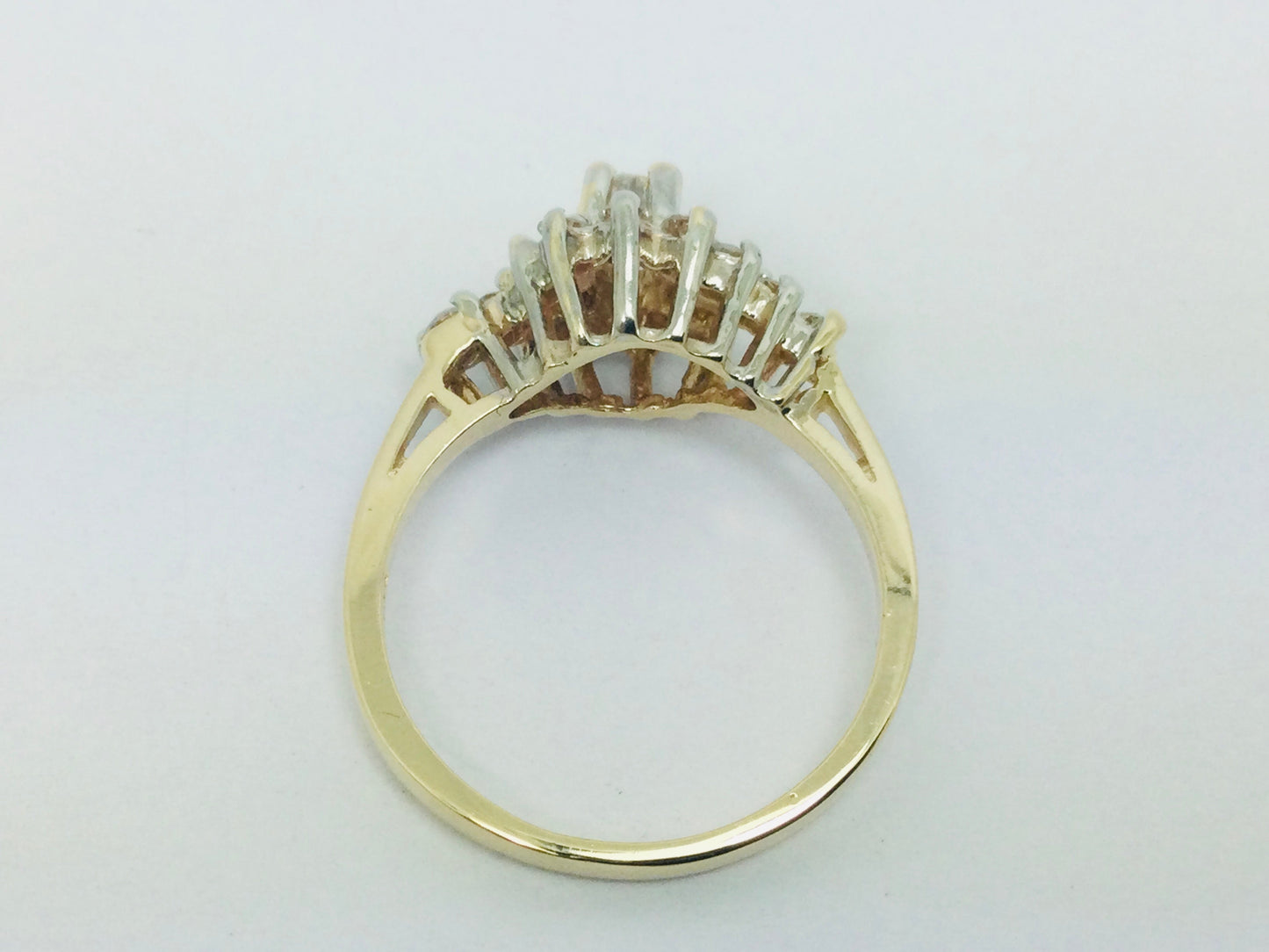 10k Yellow Gold 45pt Round Cut Diamond Cluster Ring