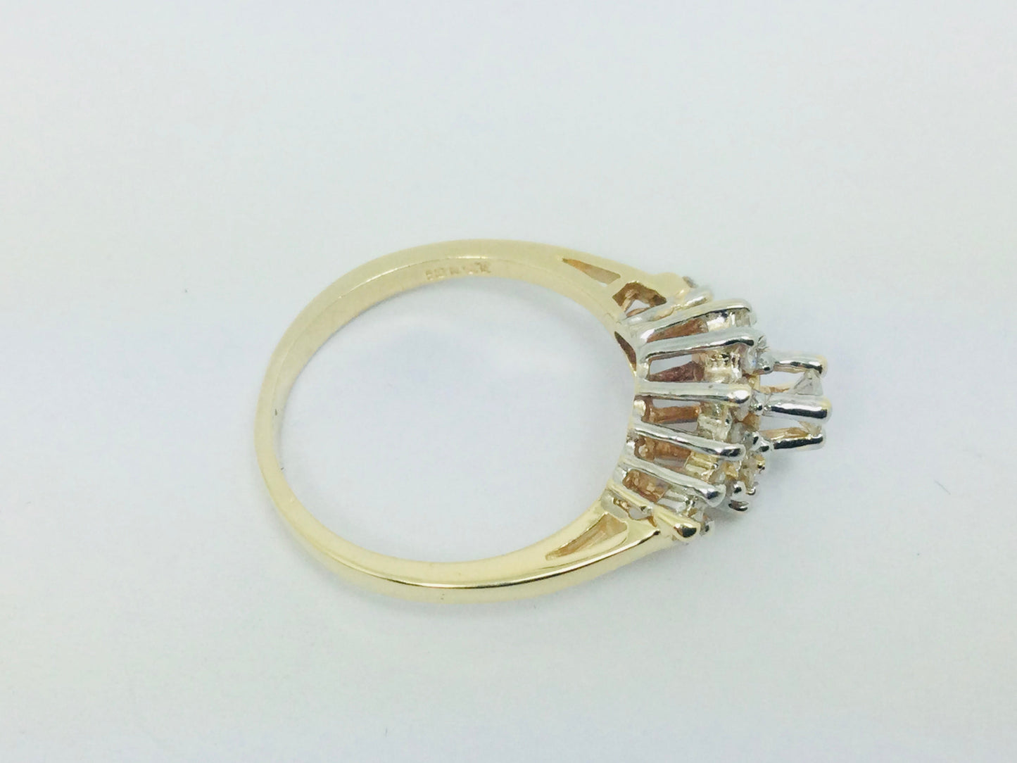 10k Yellow Gold 45pt Round Cut Diamond Cluster Ring