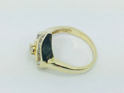 14k Yellow Gold 27pt Round Cut Diamond Heart Ring