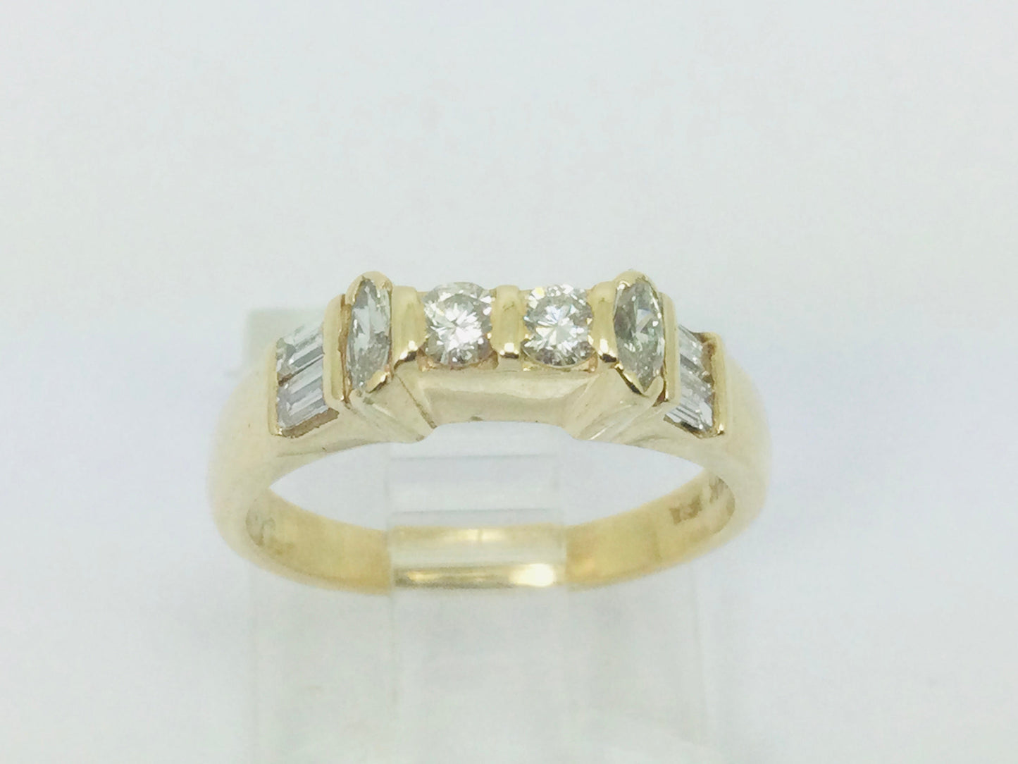 14k Yellow Gold 46pt Round Cut Diamond Wedding Band Ring