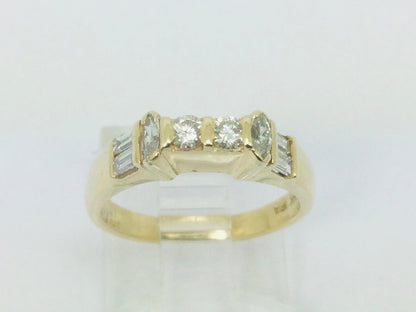 14k Yellow Gold 46pt Round Cut Diamond Wedding Band Ring