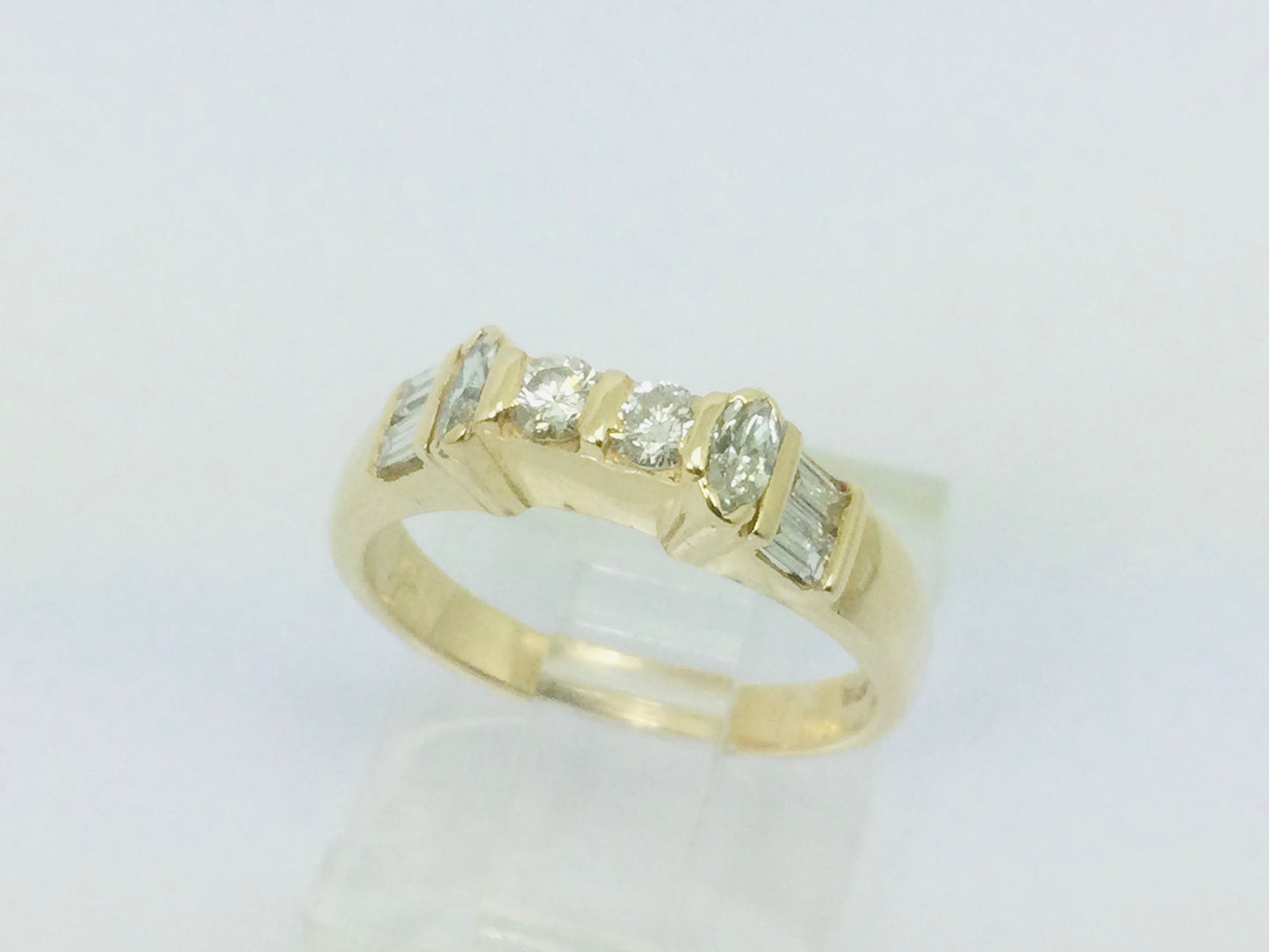 14k Yellow Gold 46pt Round Cut Diamond Wedding Band Ring