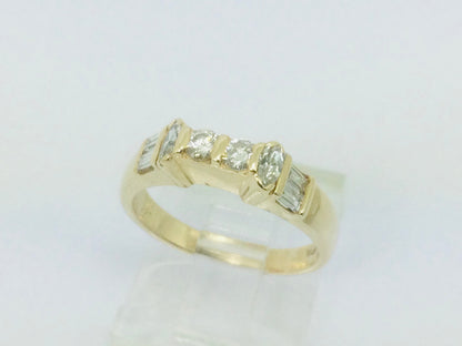 14k Yellow Gold 46pt Round Cut Diamond Wedding Band Ring