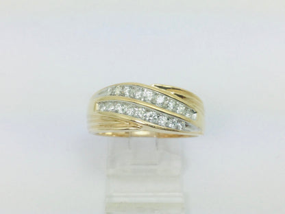 14k Yellow Gold Round Cut 0.5c0t Diamond Row Set Ring