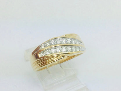 14k Yellow Gold Round Cut 0.5c0t Diamond Row Set Ring