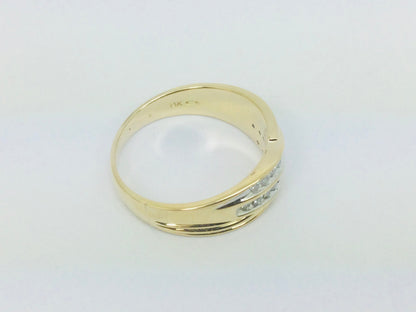 14k Yellow Gold Round Cut 0.5c0t Diamond Row Set Ring