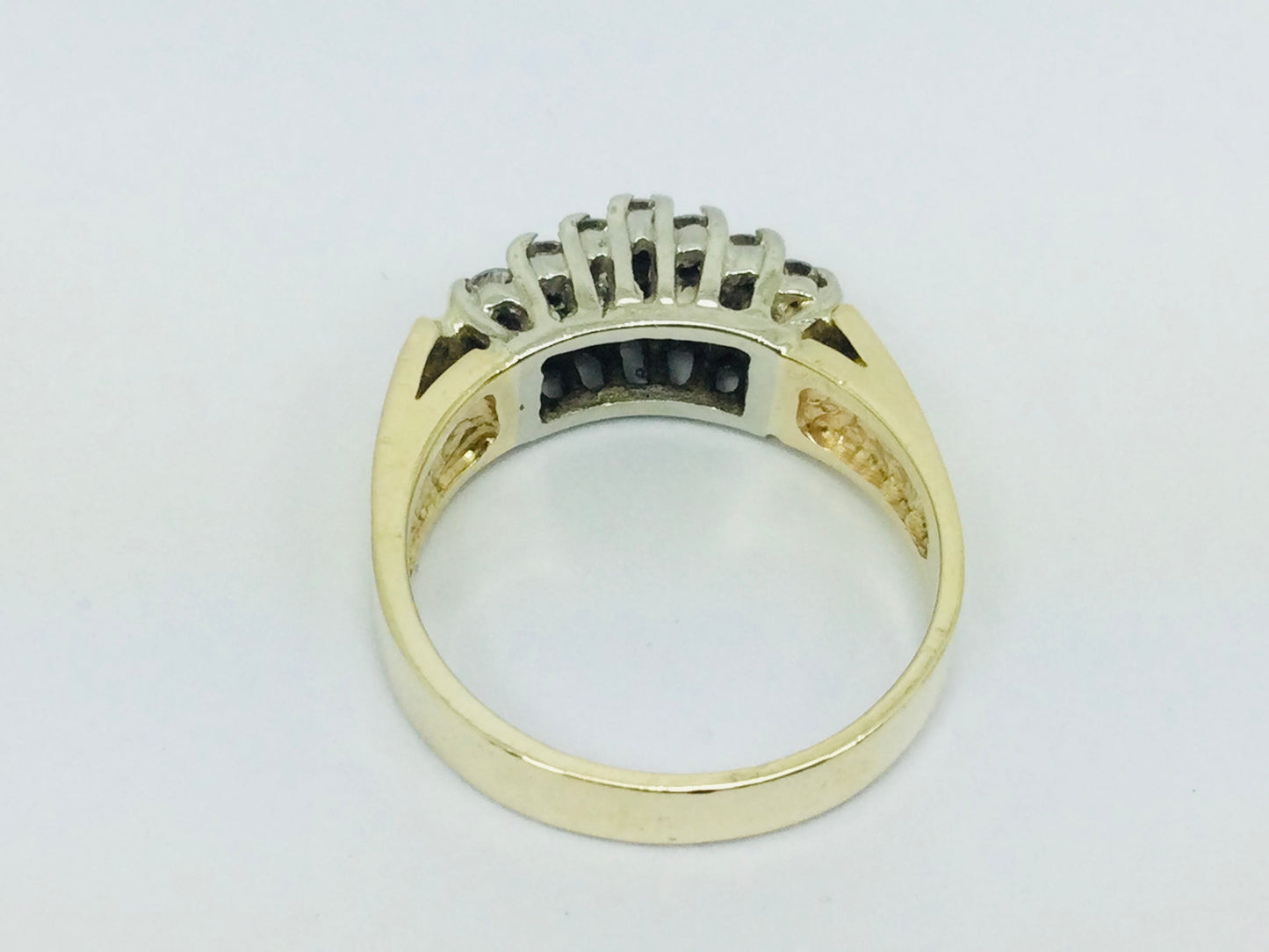 10k Yellow Gold Round Cut 0.42ct Diamond Row Set Cluster Ring