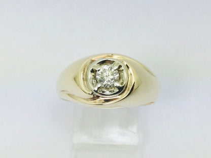 14k Yellow Gold Round Cut 0.32ct Diamond Solitaire Ring