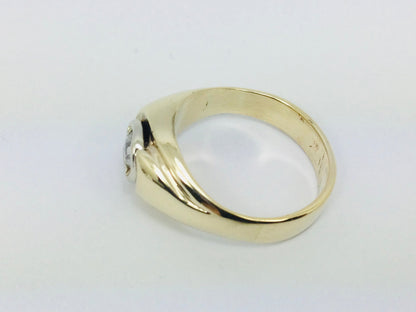 14k Yellow Gold Round Cut 0.32ct Diamond Solitaire Ring