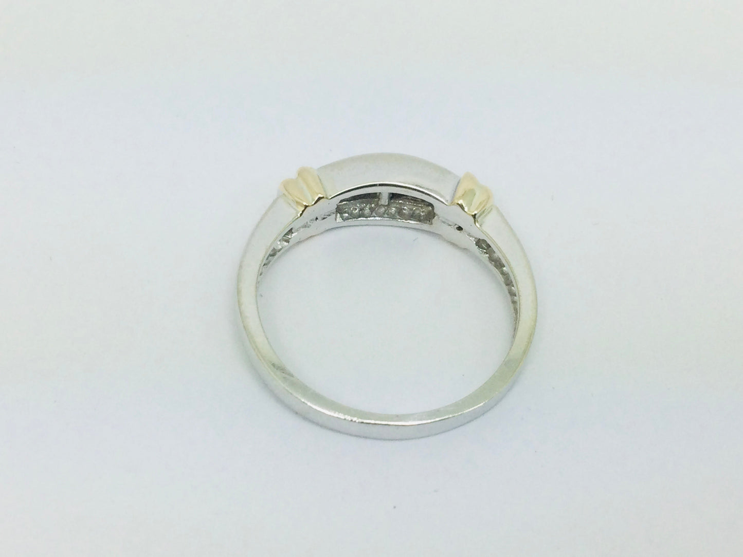 14k White Gold Princess Cut 32pt Diamond Row Set Band Ring