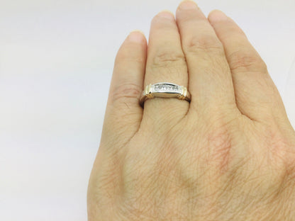 14k White Gold Princess Cut 32pt Diamond Row Set Band Ring