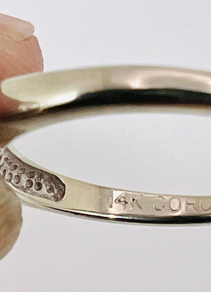 14k White Gold Round Cut 21pt Diamond Trinity Ring