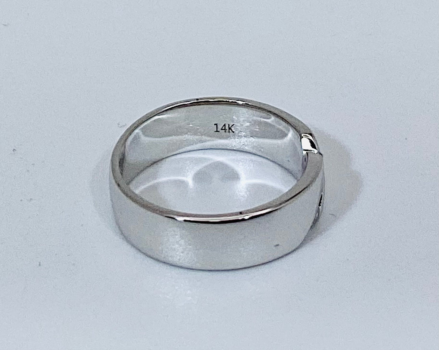 14k White Gold Brilliant Cut 15pt Diamond Band Ring