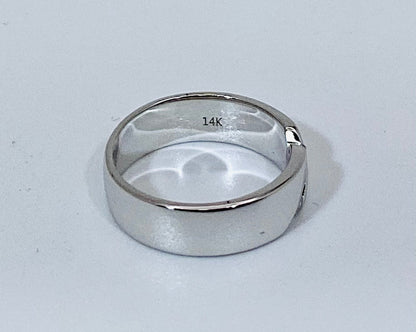 14k White Gold Brilliant Cut 15pt Diamond Band Ring